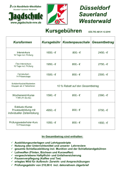Kurspreise - Jagdschule Düsseldorf