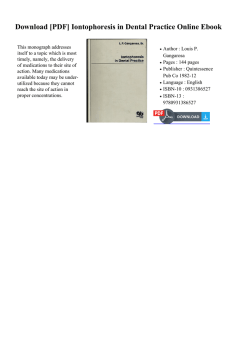 Iontophoresis in Dental Practice