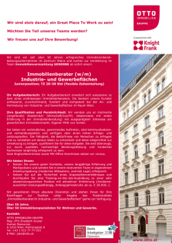 ImmobilienberaterIn Industrie- und Gewerbefl&auml;chen