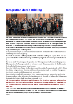 Integration durch Bildung