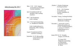 Jahresprogramm 2017 - Freundeskreis f&uuml;r Suchtkrankenhilfe