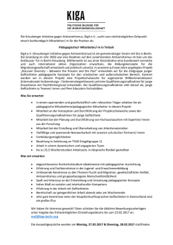 Pädagogische/r Mitarbeiter - Kreuzberger Initiative gegen