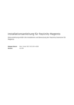 Installationsanleitung f&uuml;r PayUnity Magento