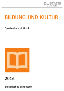 Spartenbericht Musik 2016 - Deutsches Musikinformationszentrum