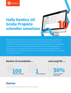 Kentico 10 Broschüre - EMAKINA und Kentico