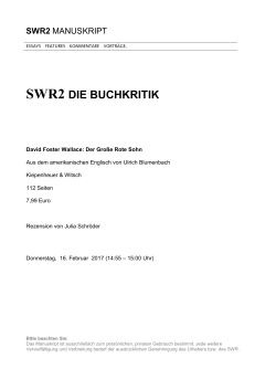 SWR2 DIE BUCHKRITIK