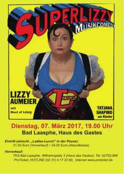 Dienstag, 07. M&auml;rz 2017, 19.00 Uhr