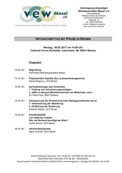 infonachmittag mit probe in bremm
