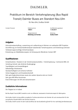 Praktikum im Bereich Verkehrsplanung (Bus Rapid Transit) Daimler