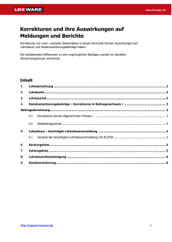 Korrekturen und ihre Auswirkungen auf Meldungen und Berichte