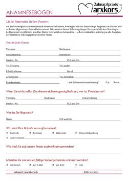 anamnesebogen - zahnarzt