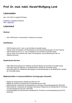Prof. Dr. med. habil. Harald Wolfgang Lenk