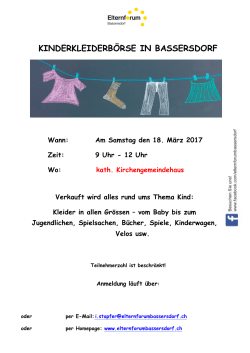 Kinderkleiderbörse  - Elternforum Bassersdorf