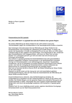 Die &bdquo;freie LKW-Fahrt&ldquo; in Lippstadt l&ouml;st nicht di - BG