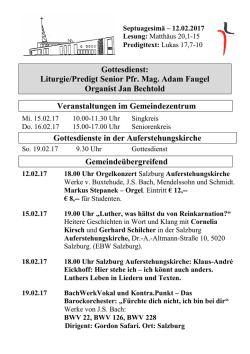Gottesdienst - Evangelische Gemeinde Salzburg Auferstehungskirche