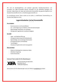 Lagermitarbeiter (m/w) Kunststoffe - XIFA Kunststoff