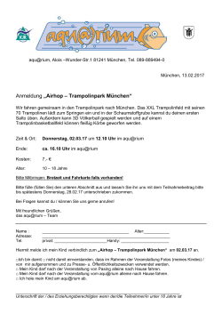 Anmeldung „Airhop – Trampolinpark München“