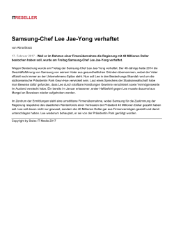 Samsung-Chef Lee Jae-Yong verhaftet