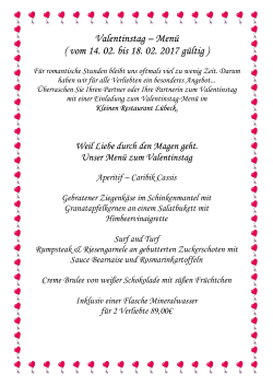 Valentinskarte - Das kleine Restaurant Lübeck