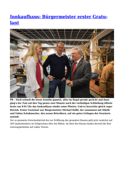 Innkaufhaus: B&uuml;rgermeister erster Gratulant