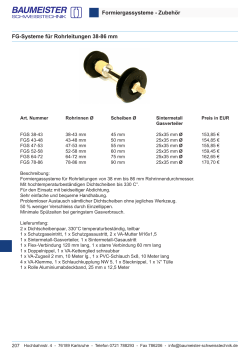 Zubehör FG-Systeme für Rohrleitungen 38-86 mm