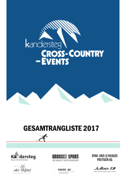 Gesamtrangliste - Cross Country Events Kandersteg