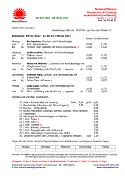 Wochen-Speiseplan