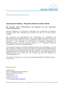 PM Förderung INSEK - Kreisstadt Bergheim