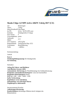 Skoda Citigo 1,0 MPI Active 44KW 3-türig 2017 (CZ) - UM