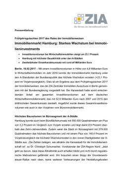 Immobilienmarkt Hamburg: Starkes Wachstum bei Immobi