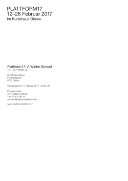 Pressemitteilung Plattform17 – A Winter School