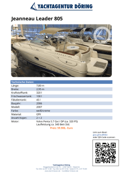 Jeanneau Leader 805 - Yachtagentur D&ouml;ring