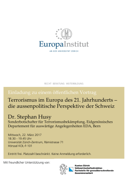 Dr. Stephan Husy - Europa Institut an der Universit&auml;t Z&uuml;rich