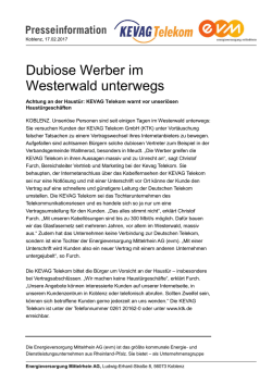 Dubiose Werber im Westerwald unterwegs