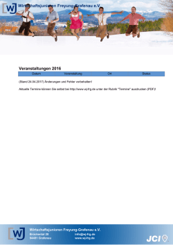 Wirtschaftsjunioren Freyung-Grafenau e.V. Veranstaltungen 2016