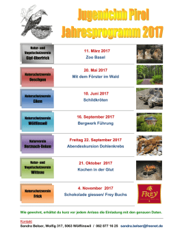 Jahresprogramm - Naturschutzverein Frick