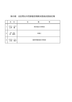 第6期 北区男女共同参画苦情解決委員会委員名簿