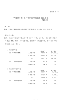 （第2回） 平成28年度 松戸市病院事業会計補正予算