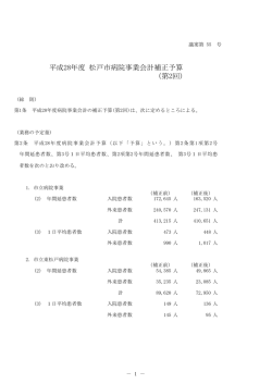 （第2回） 平成28年度 松戸市病院事業会計補正予算