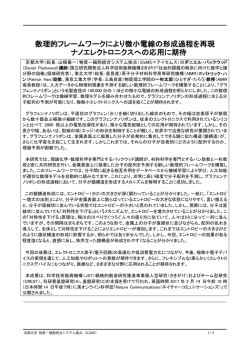 数理的フレームワークにより微小電線の形成過程を再現 ナノ