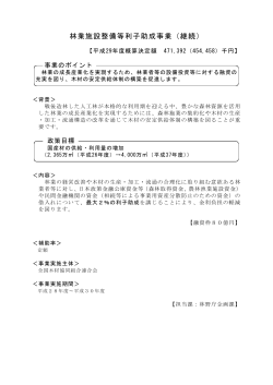 林業施設整備等利子助成事業（継続）