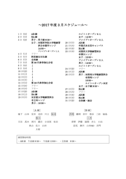 ～2017 年度 3 月スケジュール～