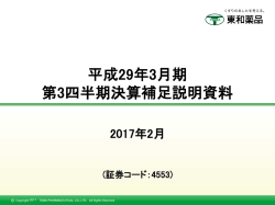 第3四半期決算補足説明資料