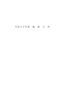 平成29年度 施 政 方 針