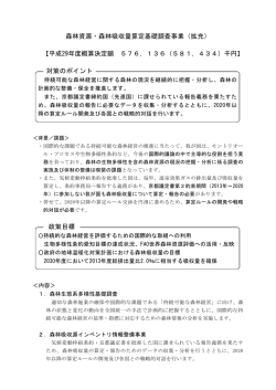 森林資源・森林吸収量算定基礎調査事業（拡充）