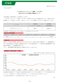 ファンドレター 「JP日米バランスファンド（愛称：JP日米）」 2017