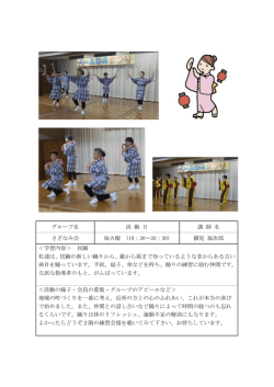 グループ名 活 動 日 講 師 名 さざなみ会 毎火曜 (18：30～20：30) 横尾