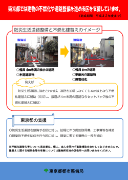 東京都では建物の不燃化や道路整備を進める区を