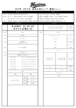 1軍メニュー