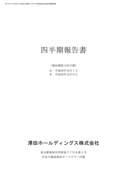 四半期報告書 - 澤田ホールディングス